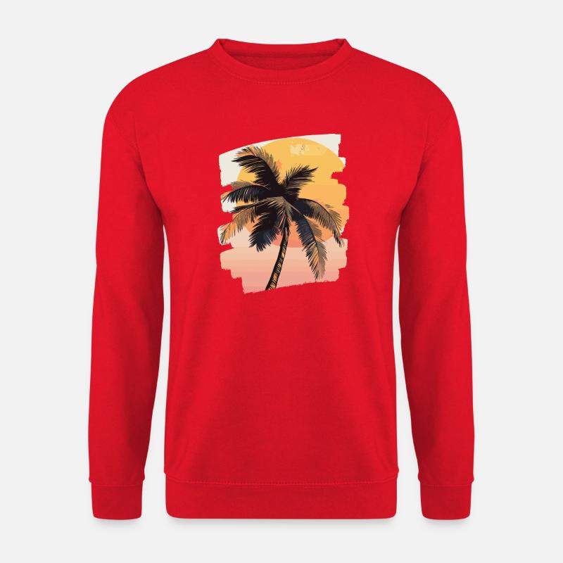 Palm Tree Sunset Somme - Unisex Sweatshirt - red