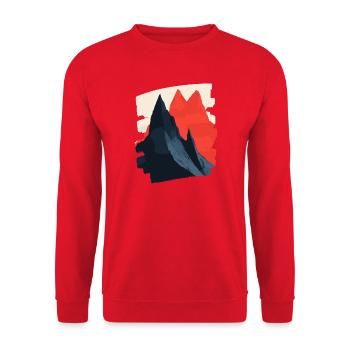 Mountains Climbing Climbers Hiking - Unisex Sweatshirt - red - Front - Alina (178cm) & Michal (187cm)