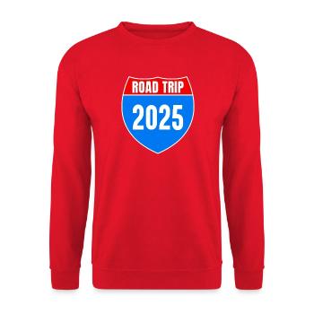 Road Trip 2025 Summer Vacation - Unisex Sweatshirt - red - Front - Alina (178cm) & Michal (187cm)