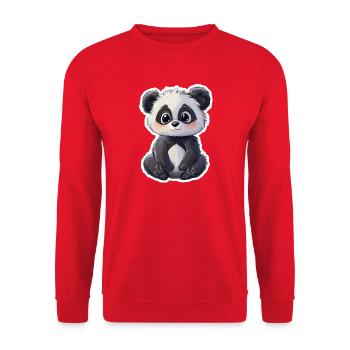 Ours panda mignon - Sweat-shirt Unisexe - rouge - Devant - Alina (178cm) & Michal (187cm)
