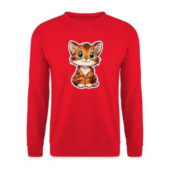 Tigre mignon - Idée cadeau amusante pour les enfants - Sweat-shirt Unisexe - rouge - Devant - Alina (178cm) & Michal (187cm)