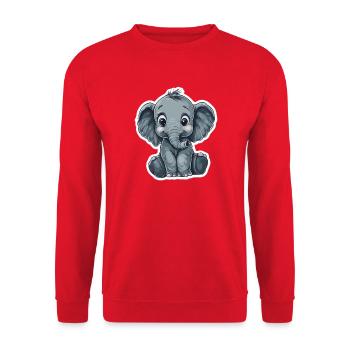 Éléphant mignon – idée cadeau pour les amoureux des animaux - Sweat-shirt Unisexe - rouge - Devant - Alina (178cm) & Michal (187cm)