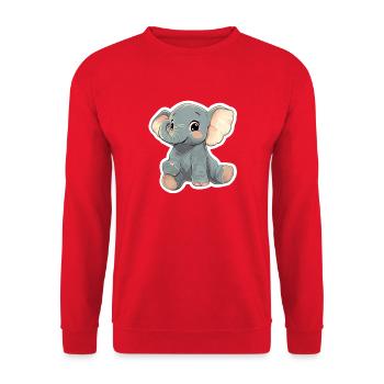 Éléphant mignon – idée cadeau pour les amoureux des animaux - Sweat-shirt Unisexe - rouge - Devant - Alina (178cm) & Michal (187cm)