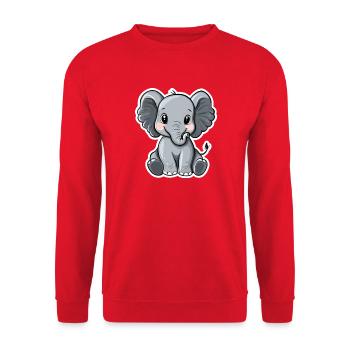 Elefant - Unisex Pullover - Rot - Vorne - Alina (178cm) & Michal (187cm)