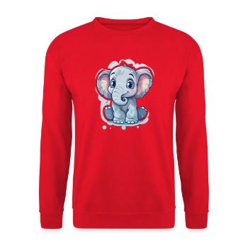 Éléphant - Sweat-shirt Unisexe - rouge - Devant - Alina (178cm) & Michal (187cm)