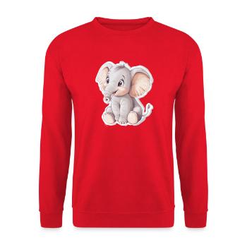 Elefant - Unisex Pullover - Rot - Vorne - Alina (178cm) & Michal (187cm)
