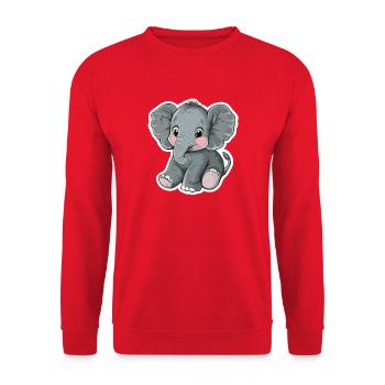 Éléphant - Sweat-shirt Unisexe - rouge - Devant - Alina (178cm) & Michal (187cm)