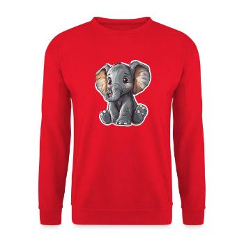 Éléphant mignon – idée cadeau pour les amoureux des animaux - Sweat-shirt Unisexe - rouge - Devant - Alina (178cm) & Michal (187cm)
