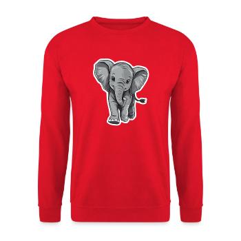 Éléphant - Sweat-shirt Unisexe - rouge - Devant - Alina (178cm) & Michal (187cm)