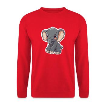 Éléphant mignon – idée cadeau pour les amoureux des animaux - Sweat-shirt Unisexe - rouge - Devant - Alina (178cm) & Michal (187cm)