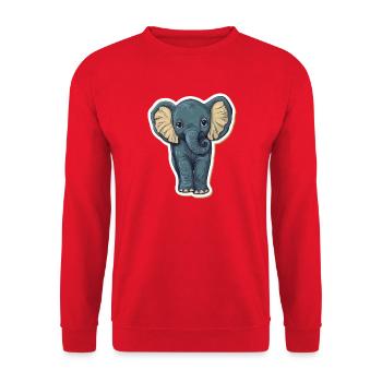 Éléphant mignon – idée cadeau pour les amoureux des animaux - Sweat-shirt Unisexe - rouge - Devant - Alina (178cm) & Michal (187cm)