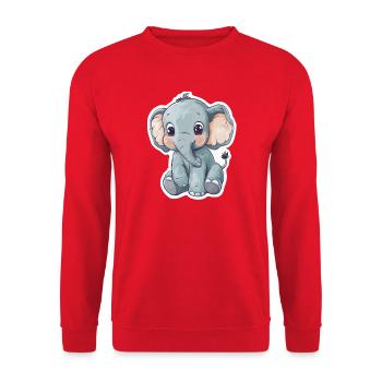 Éléphant mignon – idée cadeau pour les amoureux des animaux - Sweat-shirt Unisexe - rouge - Devant - Alina (178cm) & Michal (187cm)