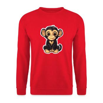 Singe mignon Singe mignon Cadeau pour les fans de singe - Sweat-shirt Unisexe - rouge - Devant - Alina (178cm) & Michal (187cm)