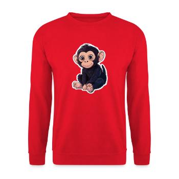 Singe Mignon Singe Cadeau pour les fans de Singe - Sweat-shirt Unisexe - rouge - Devant - Alina (178cm) & Michal (187cm)