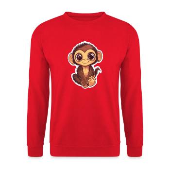 Singe Mignon Singe Cadeau pour les fans de Singe - Sweat-shirt Unisexe - rouge - Devant - Alina (178cm) & Michal (187cm)