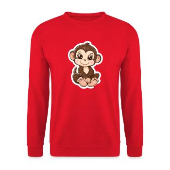 Singe Mignon Singe Cadeau pour les fans de Singe - Sweat-shirt Unisexe - rouge - Devant - Alina (178cm) & Michal (187cm)