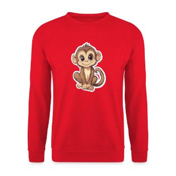 Singe Mignon Singe Cadeau pour les fans de Singe - Sweat-shirt Unisexe - rouge - Devant - Alina (178cm) & Michal (187cm)