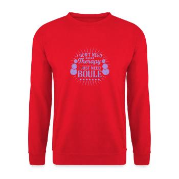 I don't need therapy, just play boules - Unisex Sweatshirt - red - Front - Alina (178cm) & Michal (187cm)