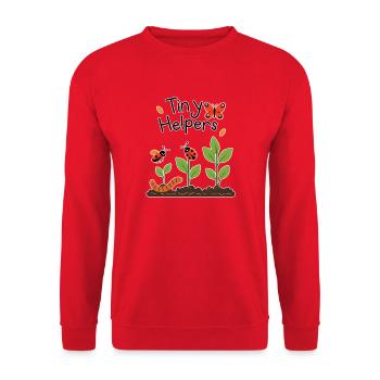 De minuscules aides dans le jardin - Sweat-shirt Unisexe - rouge - Devant - Alina (178cm) & Michal (187cm)