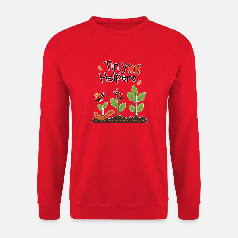 Winzige Helfer im Garten - Unisex Pullover - Rot