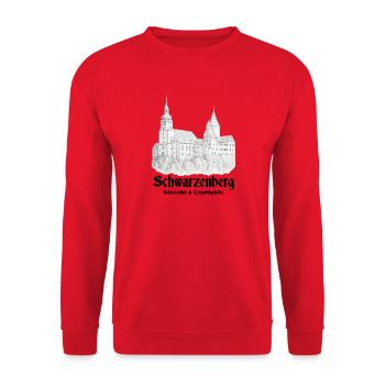 Schwarzenberg Schlossblick - Unisex Pullover - Rot - Vorne - Alina (178cm) & Michal (187cm)