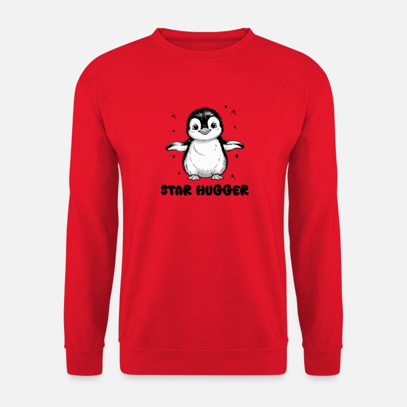 Charming Penguin Illustration for Apparel - Unisex Sweatshirt - red