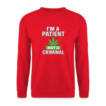 Ich bin ein Patient, kein kriminelles Cannabisblatt - Unisex Pullover - Rot - Vorne - Alina (178cm) & Michal (187cm)