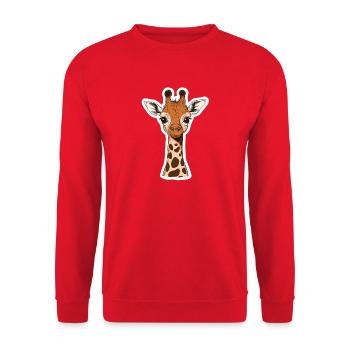 Giraffe - Unisex Pullover - Rot - Vorne - Alina (178cm) & Michal (187cm)