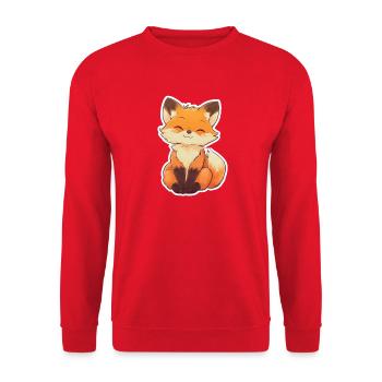 Fuchs - Unisex Pullover - Rot - Vorne - Alina (178cm) & Michal (187cm)