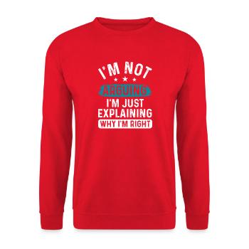 Je comprends, je ne fais qu’expliquer - Sweat-shirt Unisexe - rouge - Devant - Alina (178cm) & Michal (187cm)