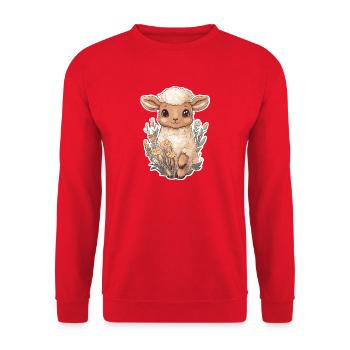 Sheep - Unisex Sweatshirt - red - Front - Alina (178cm) & Michal (187cm)
