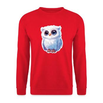 Owl - Unisex Sweatshirt - red - Front - Alina (178cm) & Michal (187cm)