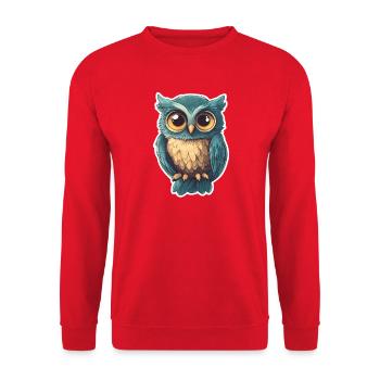 Owl - Unisex Sweatshirt - red - Front - Alina (178cm) & Michal (187cm)
