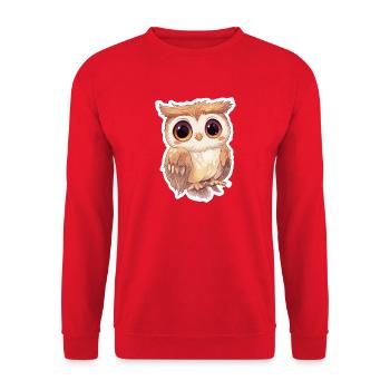 Owl - Unisex Sweatshirt - red - Front - Alina (178cm) & Michal (187cm)