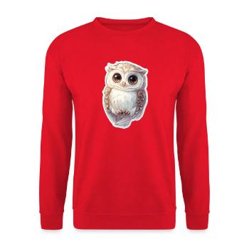Eule - Unisex Pullover - Rot - Vorne - Alina (178cm) & Michal (187cm)