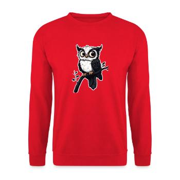 Owl - Unisex Sweatshirt - red - Front - Alina (178cm) & Michal (187cm)
