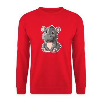 Hippopotame - Sweat-shirt Unisexe - rouge - Devant - Alina (178cm) & Michal (187cm)