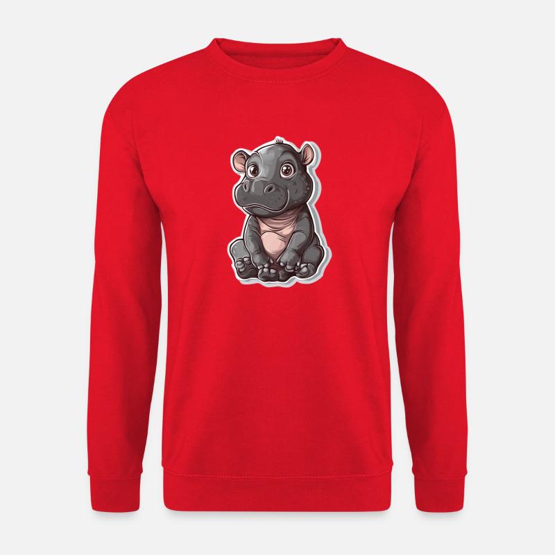 Nilpferd - Unisex Pullover - Rot