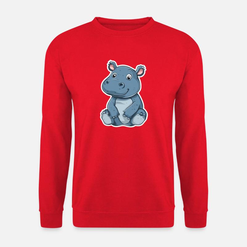 Nilpferd - Unisex Pullover - Rot