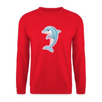 Dolphin - Unisex Sweatshirt - red - Front - Alina (178cm) & Michal (187cm)