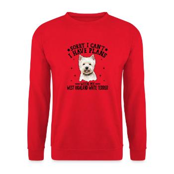 Whimsical Westie Portrait Design - Unisex Sweatshirt - red - Front - Alina (178cm) & Michal (187cm)