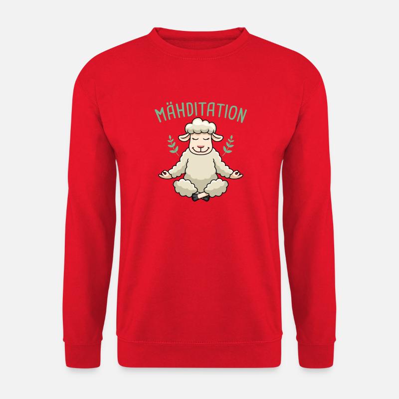 Sheep Meditation Sheep Wool Sheep Mowditation - Unisex Sweatshirt - red