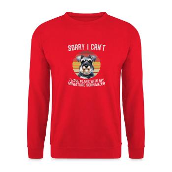 Miniature Schnauzer Humour T-Shirt - Unisex Sweatshirt - red - Front - Alina (178cm) & Michal (187cm)