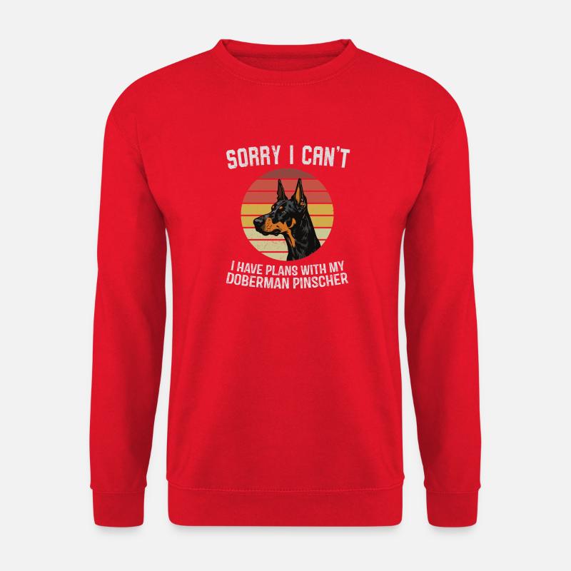 Dobermann Pinscher Humor T-Shirt - Unisex Pullover - Rot