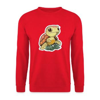 Turtle - Unisex Sweatshirt - red - Front - Alina (178cm) & Michal (187cm)