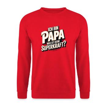 I'm Dad – What's Your Superpower? - Unisex Sweatshirt - red - Front - Alina (178cm) & Michal (187cm)