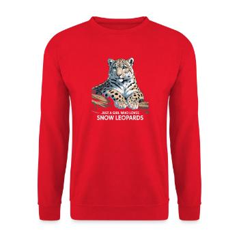 Just A Girl Who Loves Snow Leopards - Unisex Sweatshirt - red - Front - Alina (178cm) & Michal (187cm)