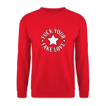 Bold Star Quote Design for Expressive Wear - Unisex Sweatshirt - red - Front - Alina (178cm) & Michal (187cm)