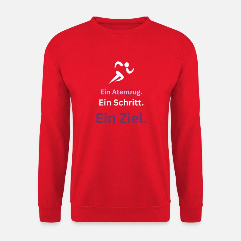 Ein_Atemzug-_Ein_Schritt - Unisex Pullover - Rot