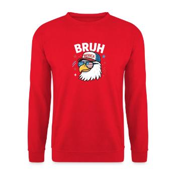 Bruh 4 juillet Eagle Kids Teen 4 juillet Bruh - Sweat-shirt Unisexe - rouge - Devant - Alina (178cm) & Michal (187cm)
